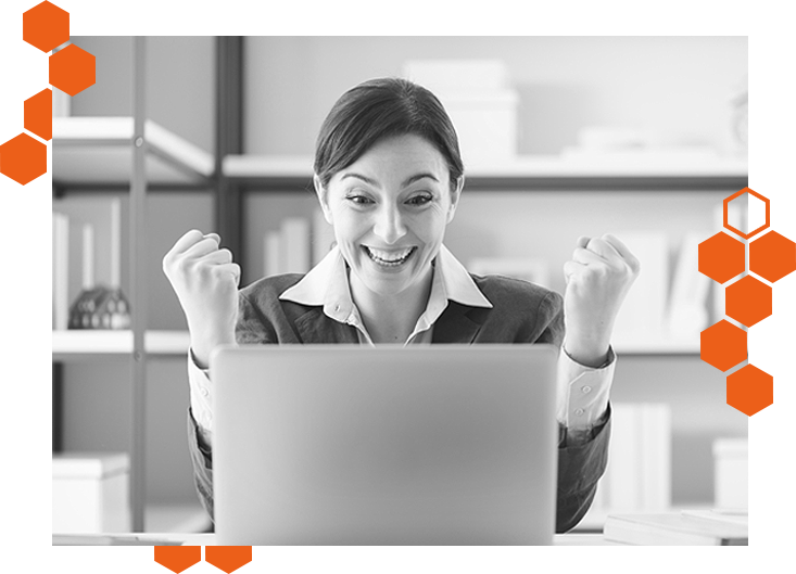 Woman searching domain names